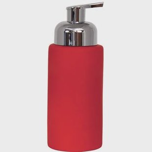 MSV Zeeppompje|dispenser Kyoto - keramiek - rood|zilver - 18 cm