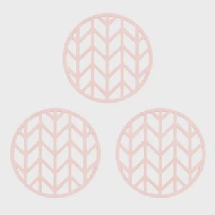 Krumble Pannenonderzetter met pijlen patroon - Roze - Set van 3