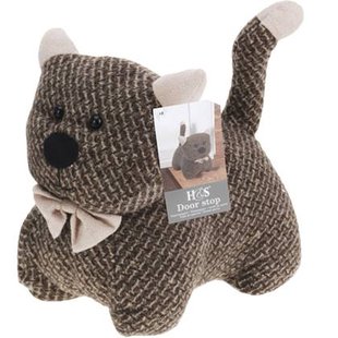 H&S Collection Deurstopper 1 kilo - kat|poes - grijs - 17 x 14