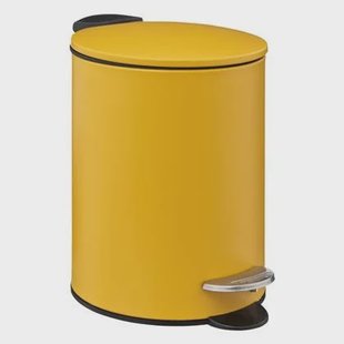 5Five Pedaalemmer - mosterdgeel - metaal - 3L - 23cm - soft close 5Five Pedaalemmer - mosterdgeel - metaal - 3L - 23cm - soft close