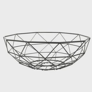 Cosy & Trendy Fruitschaal - zwart - rond - metaal - 28 x 9 cm