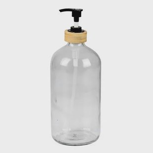 Urban Living Zeeppompje|zeepdispenser - glas|bamboe - 1L