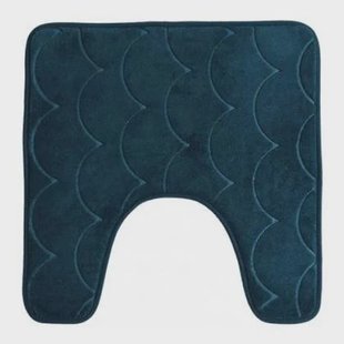 Urban Living WC Badkamerkleedje|badmat tapijt - donkerblauw - 49x49cm Urban Living WC Badkamerkleedje|badmat tapijt - donkerblauw - 49x49cm