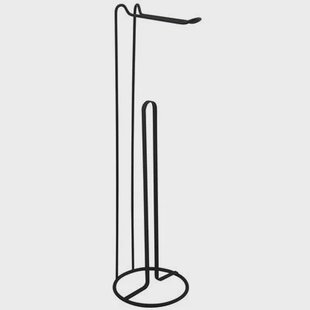 MSV Wc|toiletrolhouder reservoir - metaal - zwart - 54 cm - 4|5 rollen