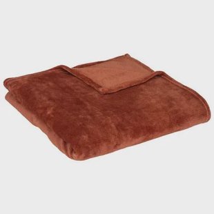 Atmosphera Plaid - terracotta - polyester - 130 x 180 cm