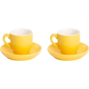 Palmer Koffiekop en schotel Colors 14 cl 12 cm Geel 2 stuk(s)