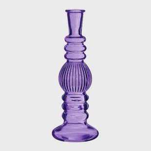 Ideas 4 Seasons Vaas Florence - paars glas - ribbel - D8,5 x H23 cm