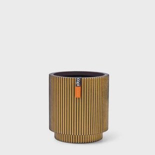 Capi Europe Vaas cilinder Groove Black & Gold - 15x17 - Goud Capi Europe Vaas cilinder Groove Black & Gold - 15x17 - Goud