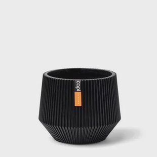 Capi Europe Vaas cilinder geo Groove Black & Gold - 9x8 - Zwart Capi Europe Vaas cilinder geo Groove Black & Gold - 9x8 - Zwart