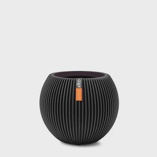 Capi Europe Vaas bol Groove Black & Gold - 10x9 - Zwart Capi Europe Vaas bol Groove Black & Gold - 10x9 - Zwart