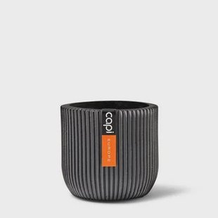 Capi Europe Bloempot bol Groove Anthracite & Ivory - 17x15 - Antraciet Capi Europe Bloempot bol Groove Anthracite & Ivory - 17x15 - Antraciet