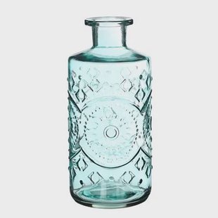 Ideas4seasons Flesvaas Berlin - glas - lichtblauw - D9 x H21 cm