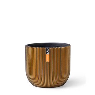 Capi Europe Bloempot bol Groove Black & Gold - 14x13 - Goud Capi Europe Bloempot bol Groove Black & Gold - 14x13 - Goud