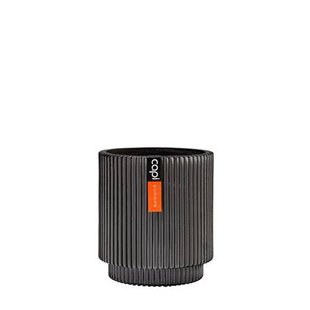 Capi Europe Vaas cilinder Groove Anthracite & Ivory - 8x9 - Antraciet Capi Europe Vaas cilinder Groove Anthracite & Ivory - 8x9 - Antraciet