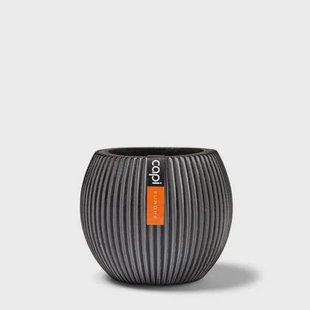 Capi Europe Vaas bol Groove Anthracite & Ivory - 18x15 - Antraciet Capi Europe Vaas bol Groove Anthracite & Ivory - 18x15 - Antraciet
