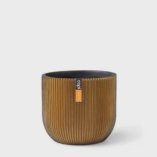 Capi Europe Bloempot bol Groove Black & Gold - 17x15 - Goud Capi Europe Bloempot bol Groove Black & Gold - 17x15 - Goud