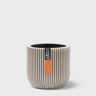 Capi Europe Bloempot bol Groove Anthracite & Ivory - 9x8 - Ivoor Capi Europe Bloempot bol Groove Anthracite & Ivory - 9x8 - Ivoor