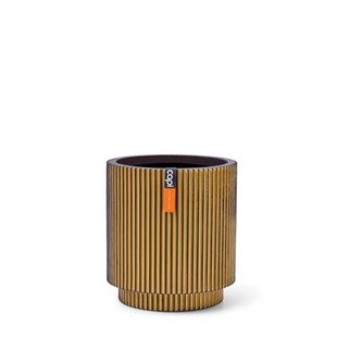 Capi Europe Vaas cilinder Groove Black & Gold - 8x9 - Goud Capi Europe Vaas cilinder Groove Black & Gold - 8x9 - Goud