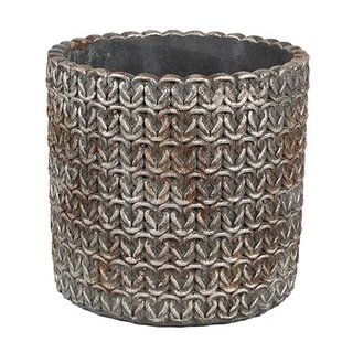 Clayre & Eef Bloempot Binnen Ø 11x12 cm Grijs Steen Plantenpot Clayre & Eef Bloempot Binnen Ø 11x12 cm Grijs Steen Plantenpot