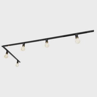 QAZQA Moderne 1-fase railsysteem 5-lichts incl. E27 fitting zwart -