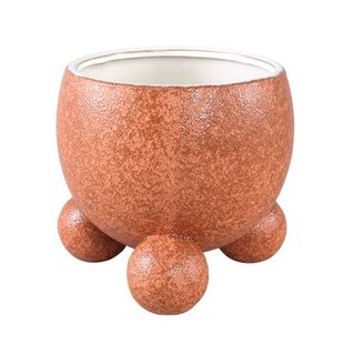 PTMD Malinda Orange ceramic pot round shape round legXL PTMD Malinda Orange ceramic pot round shape round legXL