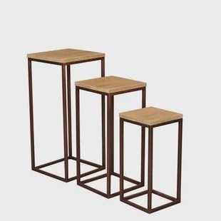 PTMD Zoah Copper mango wood square sidetable SV3