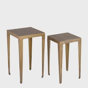 PTMD Rivva Brass casted alu square side table sv2 low