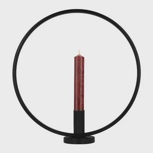 QUVIO Kandelaar - Rond - 29 cm - Metaal - Zwart