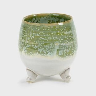 Serax Bloempot-Sierpot Crème-Olijf groen-Groen D 11.5 cm H 12.5 cm