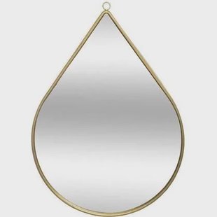 ATMOSPHERA Druppelvormige metalen wandspiegel - 21 x 29 cm - Goud