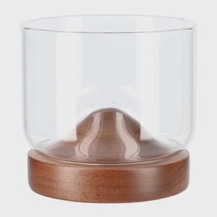 Aretica Whiskey glas met houten onderzetter - Bruin Aretica Whiskey glas met houten onderzetter - Bruin