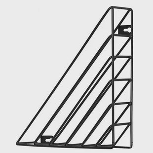 QUVIO Tijdschriften | boeken houder wand driehoek metaal - Zwart