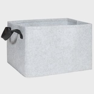 QUVIO Opbergmand Vilt - Grijs