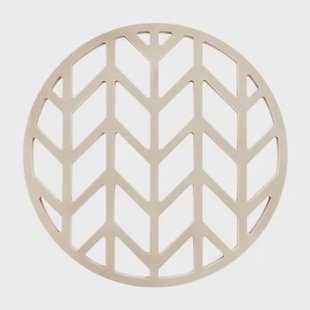 Krumble Siliconen pannenonderzetter rond met pijlen patroon - Beige Krumble Siliconen pannenonderzetter rond met pijlen patroon - Beige