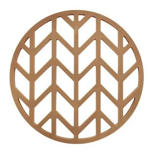 Krumble Siliconen pannenonderzetter rond met pijlen patroon - Bruin