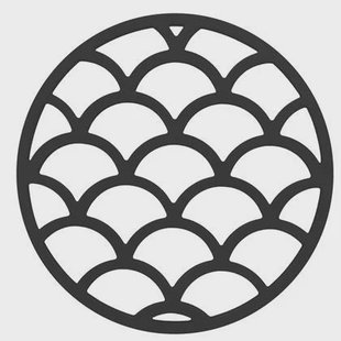 Krumble Siliconen pannenonderzetter rond met schubben patroon - Zwart