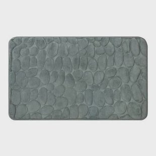 QUVIO Badmat met stenen patroon - 50 x 80 cm - Grijs