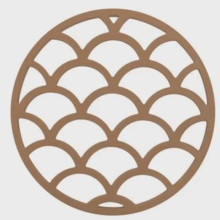 Krumble Siliconen pannenonderzetter rond met schubben patroon - Bruin