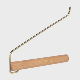 QUVIO Wandhaak met hout en metaal - Goud + lichthout