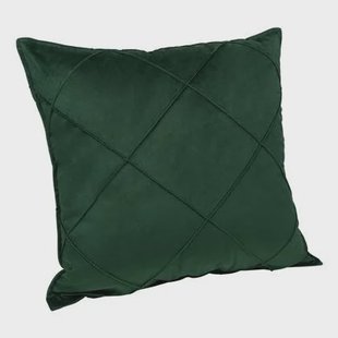 QUVIO Kussenhoes ruit patroon - 50 x 50 cm - Fluweel - Donker Groen