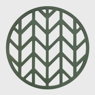 Krumble Siliconen pannenonderzetter rond met pijlen patroon - Groen