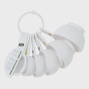 Maatlepel -en Cup set, Set van 7 Stuks, Kunststof, Wit - Tala