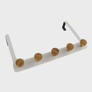 MISOU Deurkapstok Deurhaak Kapstok Hangend 5 Haken Wit Deurhanger MISOU Deurkapstok Deurhaak Kapstok Hangend 5 Haken Wit Deurhanger