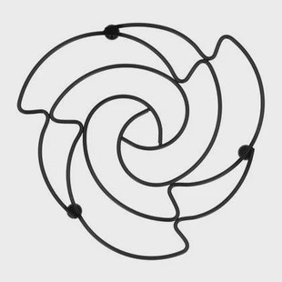 Krumble Pannenonderzetter roos - Metaal - Zwart