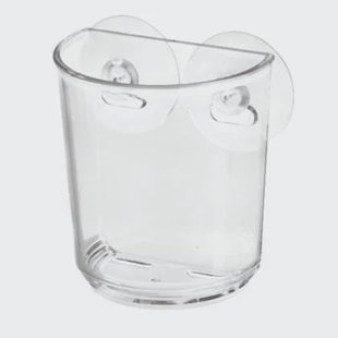 Douchebakje met Zuignappen, 8 x 5.5 x 16 cm, Kunststof, Transparant -