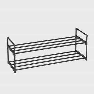 Schoenenrek - stapelbaar - 2 niveaus - 92x33x30 cm - zwart