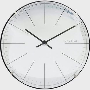 NeXtime - NeXtime - Wandklok|Tafelklok- 20cm- Glas- Wit- &apos;Big Stripe