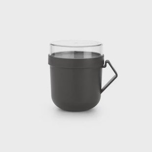 Brabantia Make & Take Soepbeker to Go 0,6 L - Magnetron - Dark Grey Brabantia Make & Take Soepbeker to Go 0,6 L - Magnetron - Dark Grey