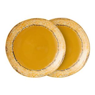 HKliving 70&apos;s Ceramics Bord Ø 22 cm - Set van 2 - Paradise