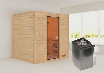 Karibu | Adelina Sauna | Kachel 9 kW Geïntegreerde Bediening